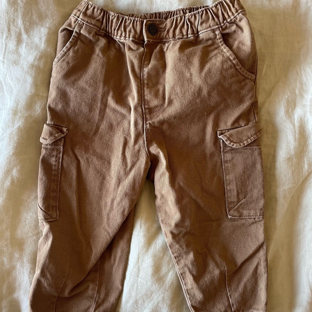 Kids Tan Cargo Pants